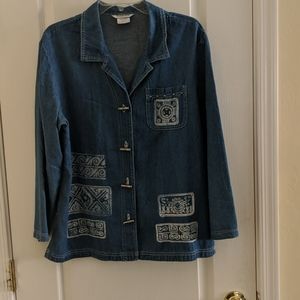 Piccalino 12 petite denim jacket with decorations